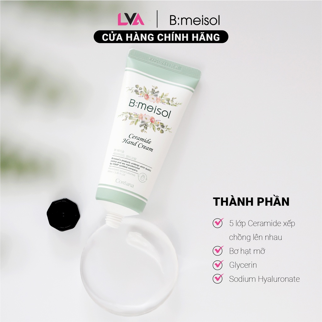 Kem dưỡng da tay mềm mịn, trắng da B:meisol Ceramide Hand Cream 100ml