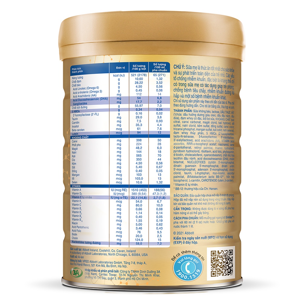 Sữa Bột Similac IQ HMO 1 - lon 900g