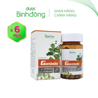 Combo 6 hộp GANBIDO Dược Bình Đông - Bảo vệ tế bào gan, Hạ men gan, Tăng cường chức năng gan - hộp 60 viên nang