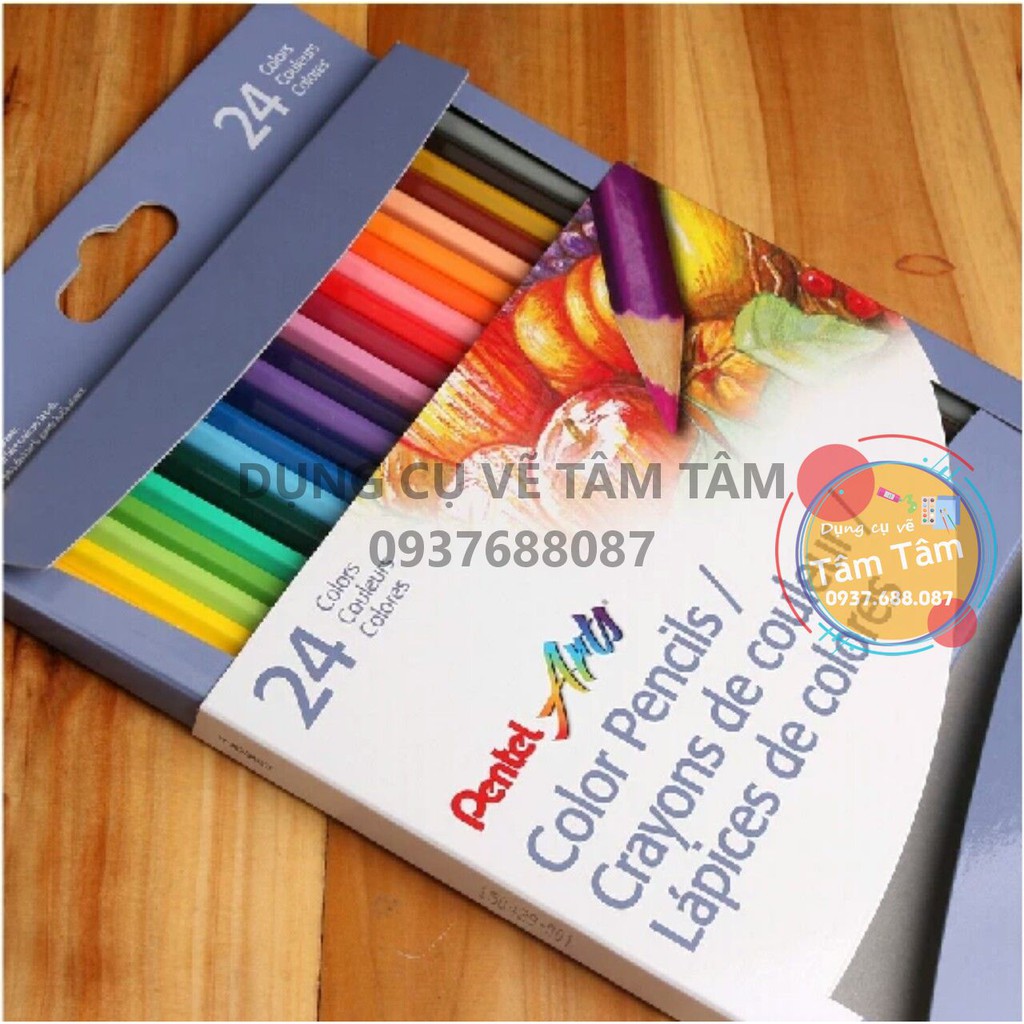 [ TÂM TÂM ]-Chì màu khô Pentel,  Pentel Pencil color-