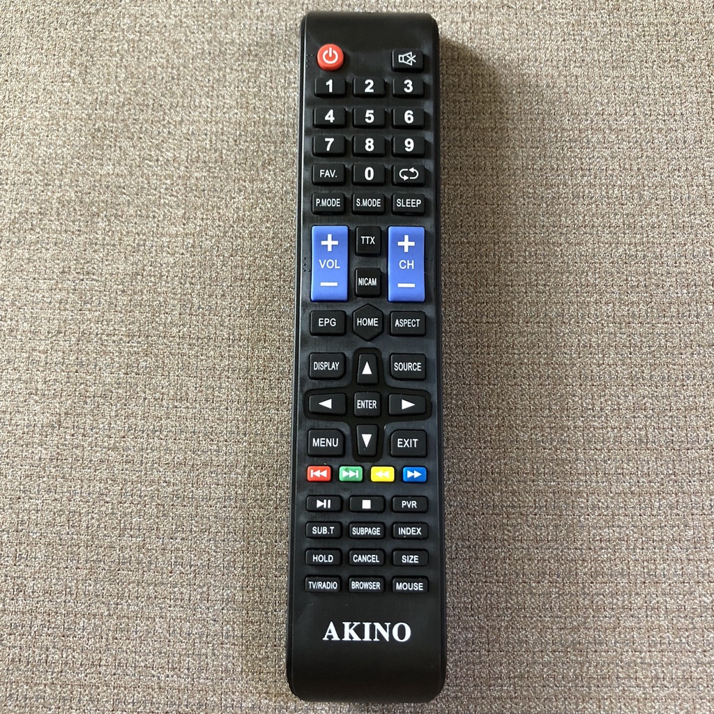 Điều khiển tivi AKINO - Remote điều khiển AKINO bình thường - có những nút bấm bằng tiến anh dễ sử dụng - tặng kèm pin