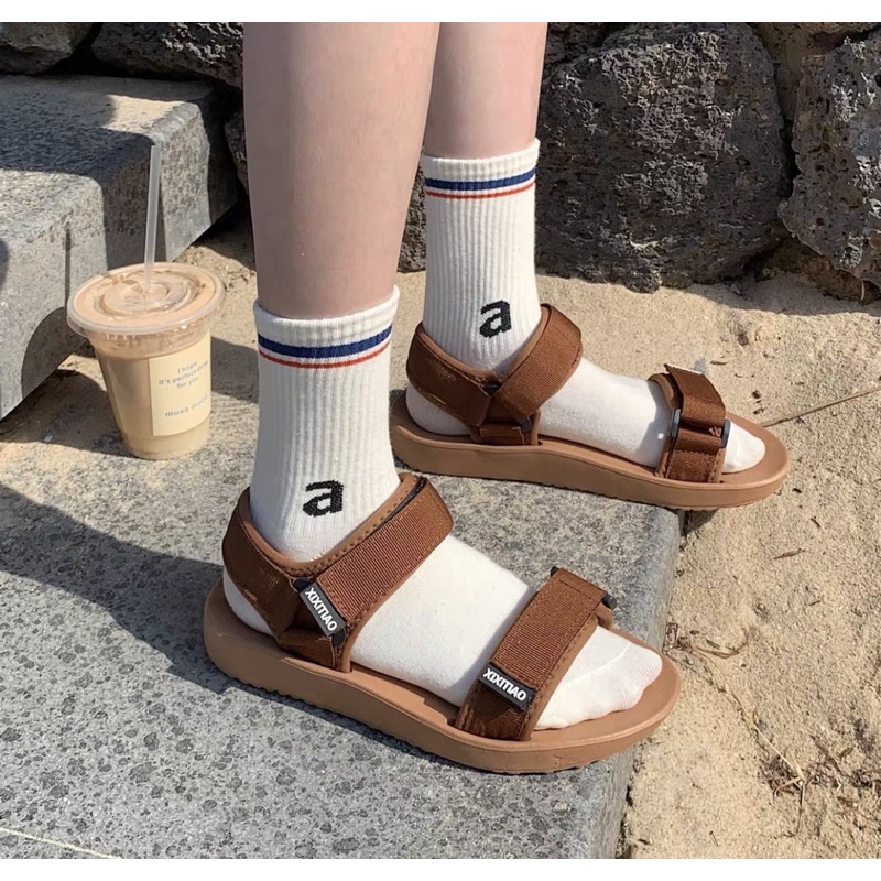 Sandal Đi học - Giày Quai Hậu 2 Quai Ulzzang Quai Dán Đế Nhẹ Mẫu Mới Chuoi_Store