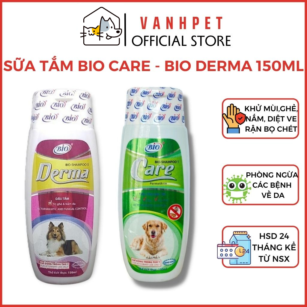 Sữa tắm Bio Care, Bio Demar dành cho chó mèo diệt ve rận bọ chét , ghẻ và nấm da chai 150ml - vanhpet