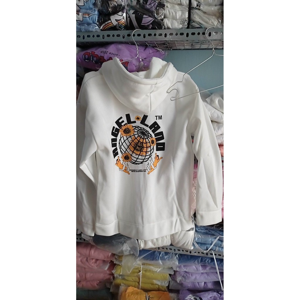 Áo Khoác Hoodie Nỉ Không Xù lông Dành Cho Nam Cho Nữ LOKI SHOP Có Mũ Chất Nỉ Form rộng in hình Angel Land Đôi Unisex | BigBuy360 - bigbuy360.vn