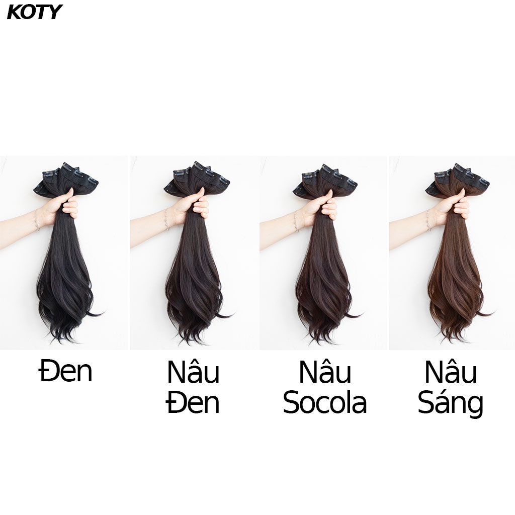 Set 3 Tóc giả kẹp xoăn dài đẹp cho nữ shop Koty, tóc giả nửa đầu làm dày tóc tự nhiên