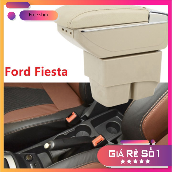 Hộp tỳ tay ô tô Ford Fiesta tích hợp 7 cổng USB - 2 màu D