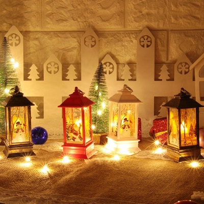 Đèn LED Dầu Hình Ông Già Noel / Người Tuyết / Tuần Lộc Trang Trí Giáng Sinh