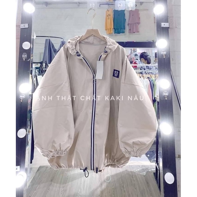 Áo khoác ka ki thêu logo bò siêu cute
