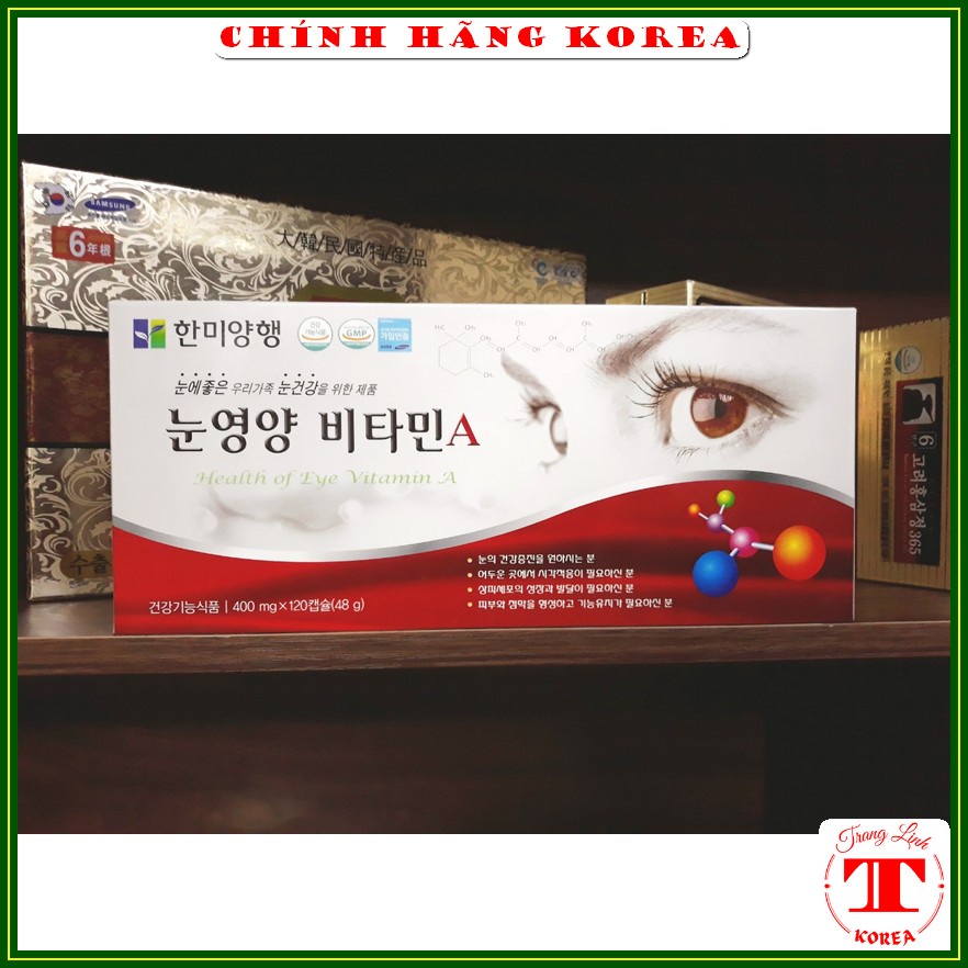 Viên bổ mắt hàn quốc Health of eye, hộp 120 viên - Bổ mắt bổ sung Vitamin A chính hãng Korea, tranglinh