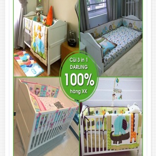 Cũi giường ghế sofa nhìu chức năng (thanh lí tặng kèm bộ ga chăn quây cũi trị giá 1 triệu đồng nhé)