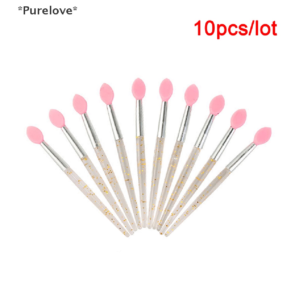 Set 10 Cọ Trang Điểm Mắt Môi Đầu Silicon Mềm Tiện Lợi