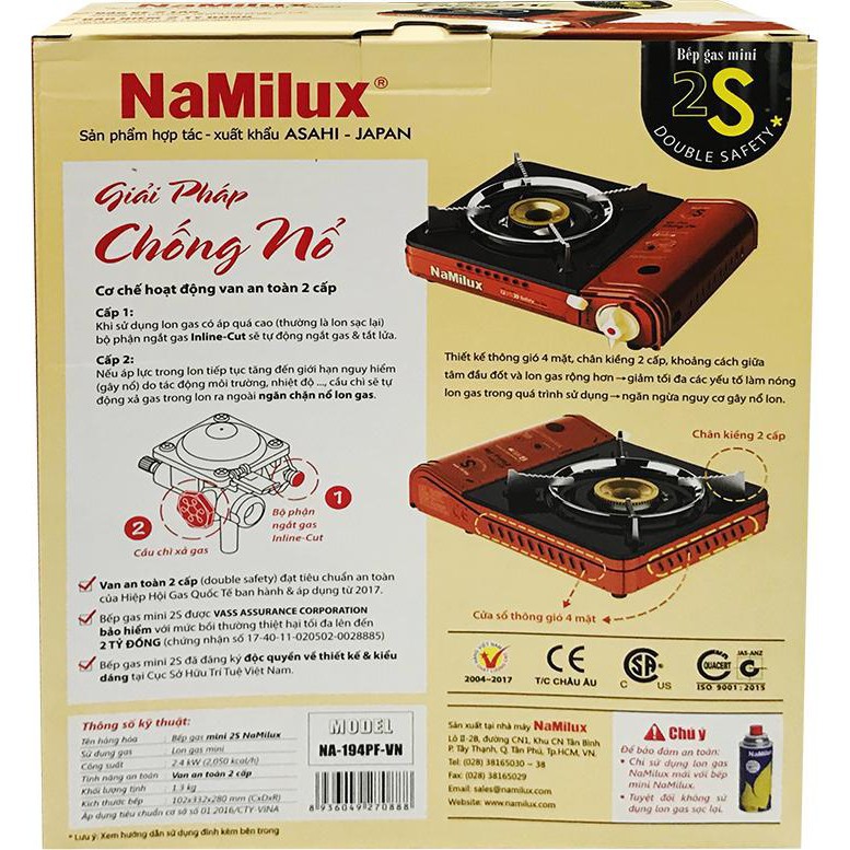 [ GIÁ RẺ ] ( Bao giá ) Bếp ga mini NaMilux 2S NA-194PF-VN cao cấp chính hãng