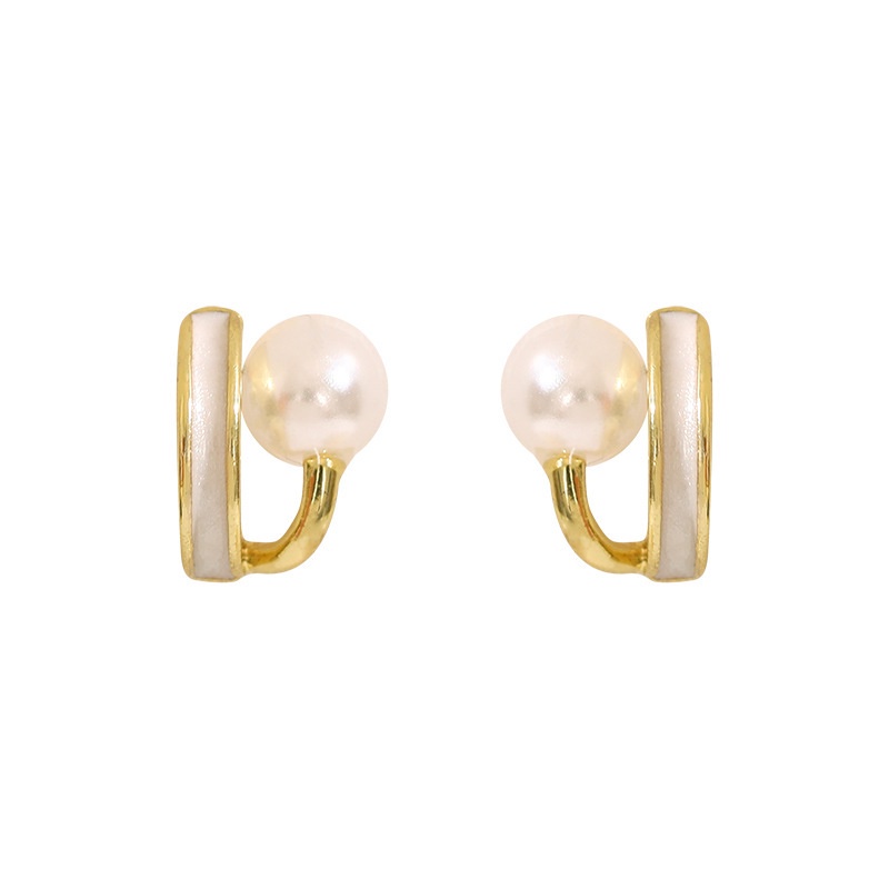 Đôi Khuyên Tai Mạ Bạc 925 Đính Ngọc Trai Thời Trang Cho Nữ