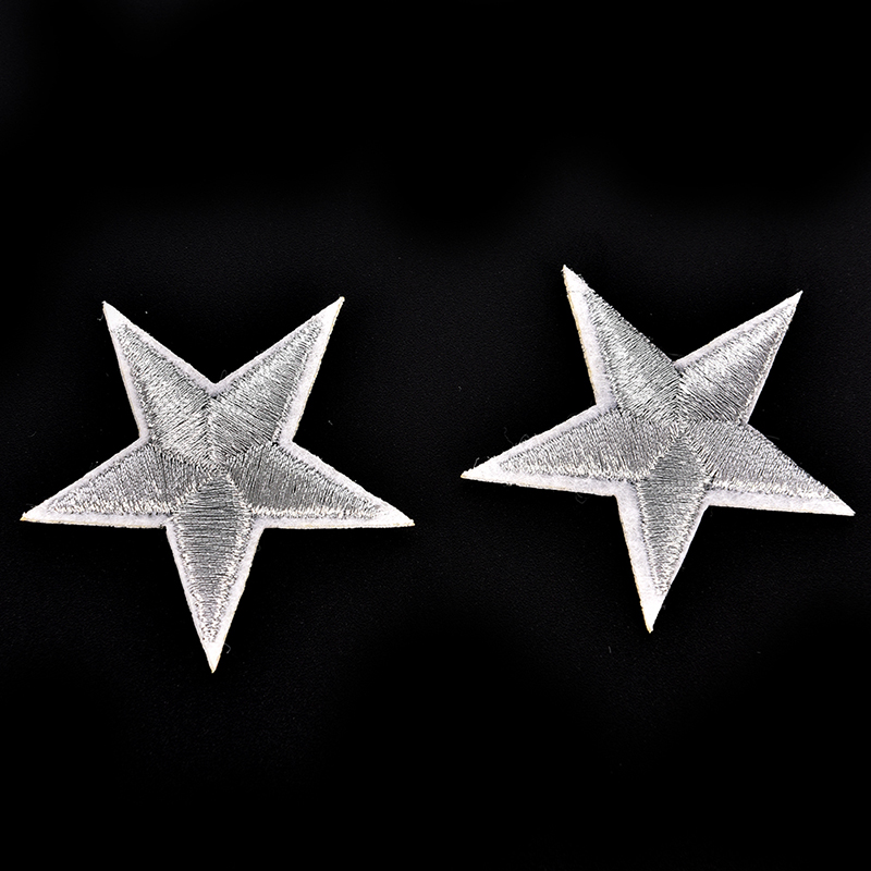 (Bi & 3c) 10pcs Silver Stars Iron On Patches Stickers Stickers