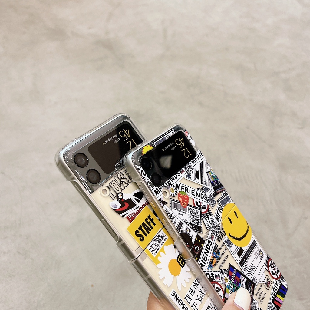 Ốp Điện Thoại PC Cứng Chống Sốc Họa Tiết Cây Thông / Cún graffiti Dễ Thương Cho Samsung Galaxy Z Flip 4 5G
