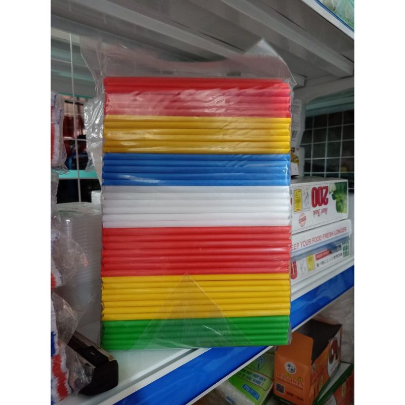 Bịch 150g ống hút nhựa nhiều màu đầu tròn