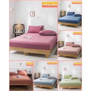 Bộ ga giường và vỏ gối cotton tici heo-chăn ga gối đệm ga gối cotton hàn quốc đủ size drap nệm