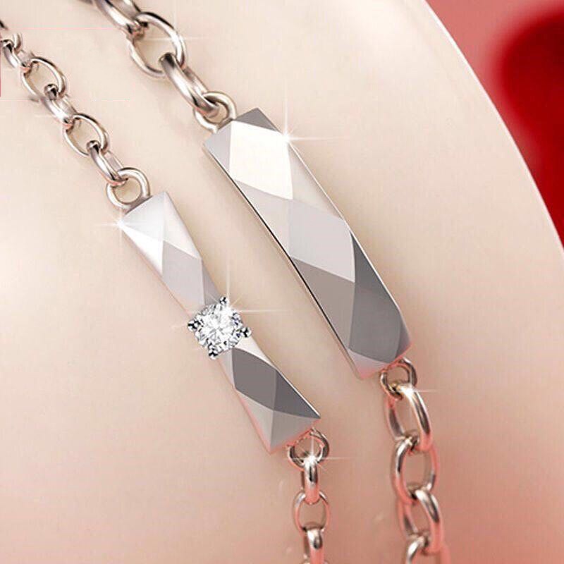 Vòng Tay Cặp Đính Đá Kim Cương Nhân Tạo Thời Trang Dành Cho Cặp Đôi