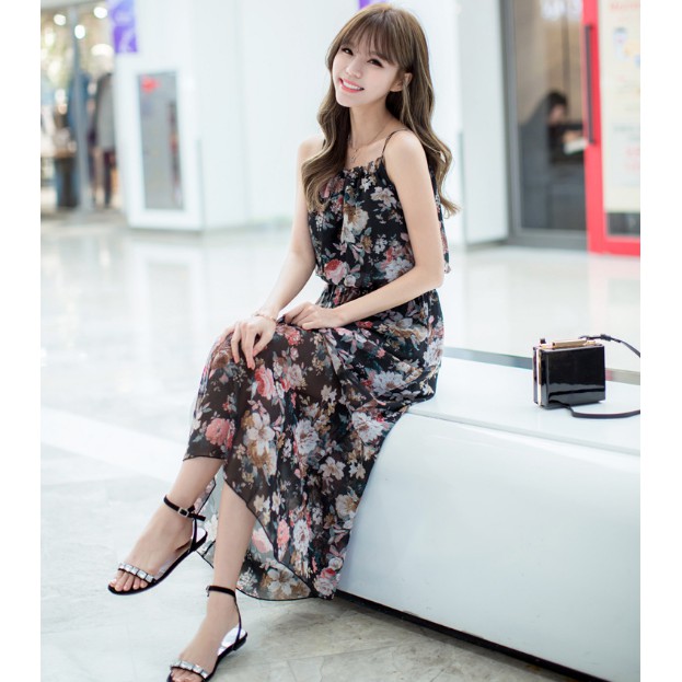 [CÓ CLIP VÀ HÌNH ẢNH CHỤP ZOOM CHẤT LIỆU ]ĐẦM MAXI- VÁY MAXI HOA HAI 2 DÂY ĐI BIỂN HÀNG LOẠI 1 | BigBuy360 - bigbuy360.vn