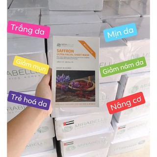 10 Miếng Mặt Nạ Giấy Saffron Mirabelle Ultra Sheet Mask 25ml Xuất xứ Hàn Quốc (dành riêng cho thị trường Dubai )