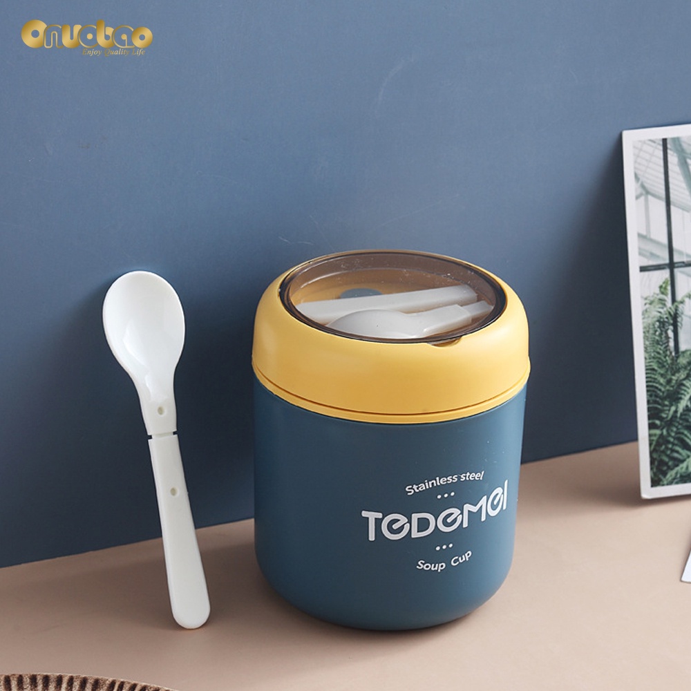 Onuobao Hộp đựng thức ăn giữ nhiệt bằng thép không gỉ 304 sức chứa 530ml