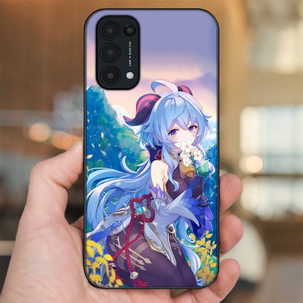 Ốp lưng Oppo Reno 5 viền đen in hình Ganyu Genshin Impact
