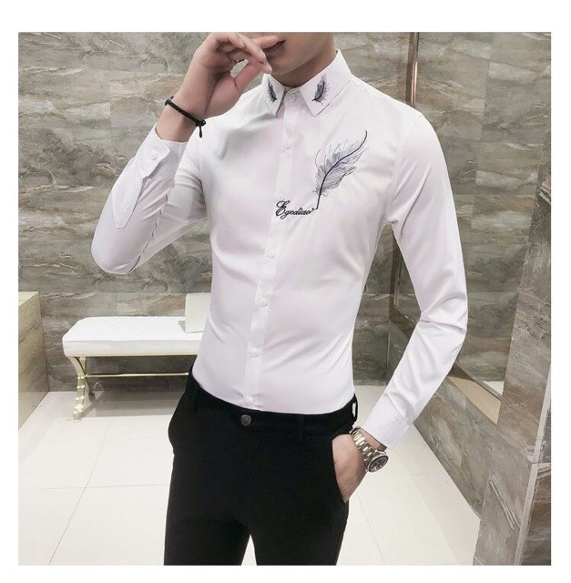 [Mã FAMAYMA2 giảm 10K đơn 50K] ÁO SƠ MI NAM COTTON CAO CẤP THÊU LÔNG VŨ | BigBuy360 - bigbuy360.vn