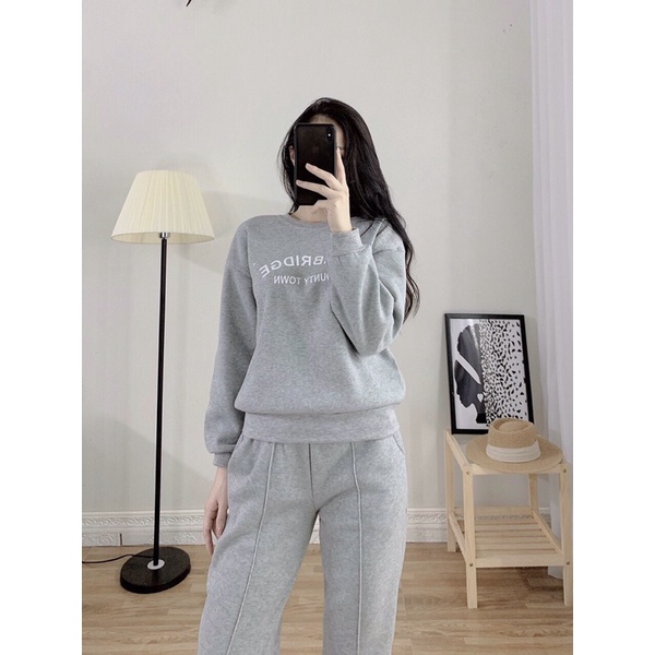 Bộ Nỉ Bông Nữ Hottrend 2021 - Vải nỉ cao cấp không xù - 3 màu thời trang