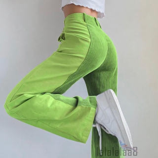 Quần Dài Lưng Cao Màu Sắc Tương Phản Thời Trang Cho Nữ La8