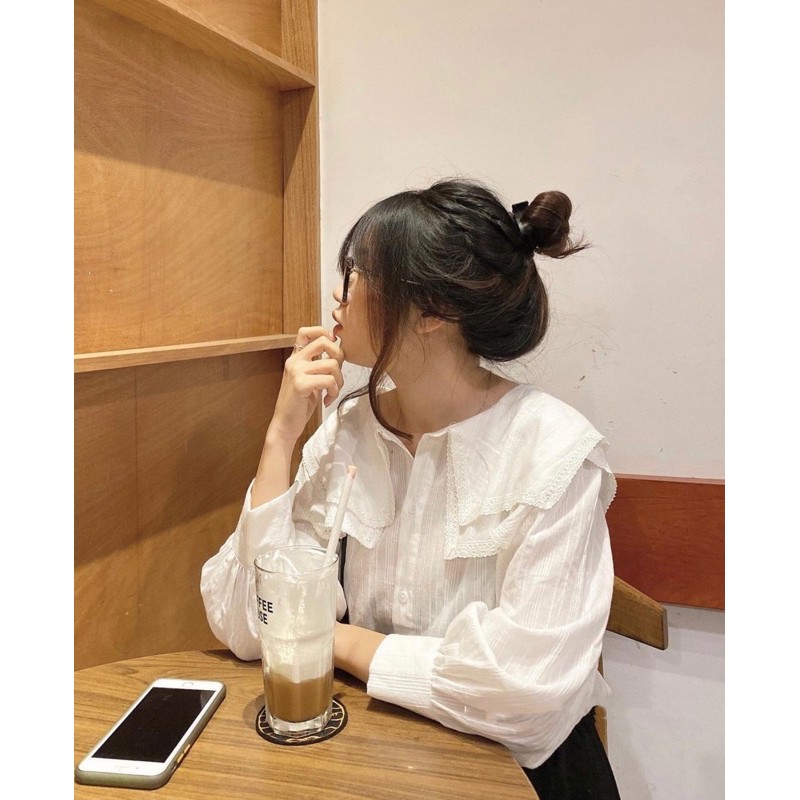 ÁO BABYDOLL REN CỔ BÈO (ảnh thật/sẵn/video)