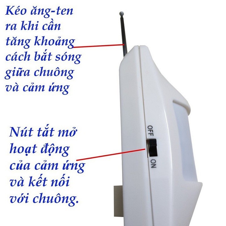 [TẶNG KÈM PIN] Chuông báo khách kết hợp báo trộm cảm ứng chuyển động hồng ngoại DK-868