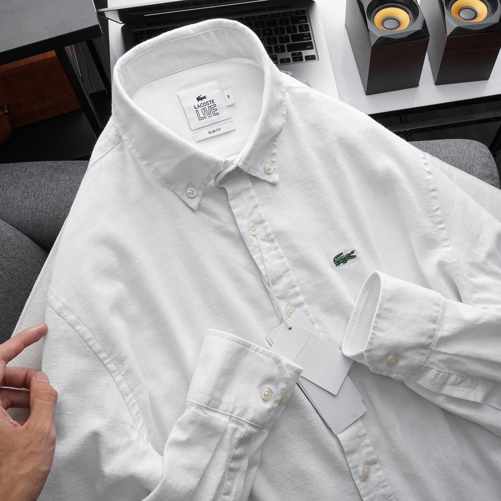 Aó sơ mi nam đũi dài tay Lacoste (Form Slim chất vải đũi (Linen) thoáng mát,thấm hút mồ hôi thoáng khí Hàng TQXK) | BigBuy360 - bigbuy360.vn
