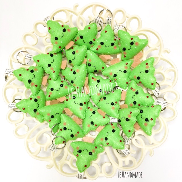Móc khoá vải nỉ cây thông Noel