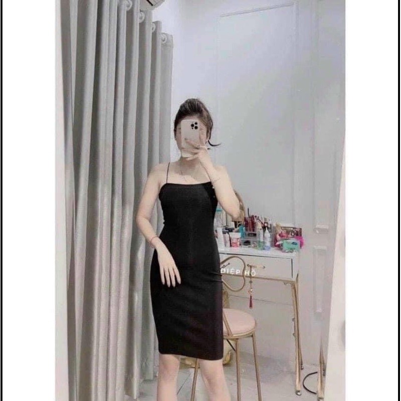 Váy 2 dây bún trơn