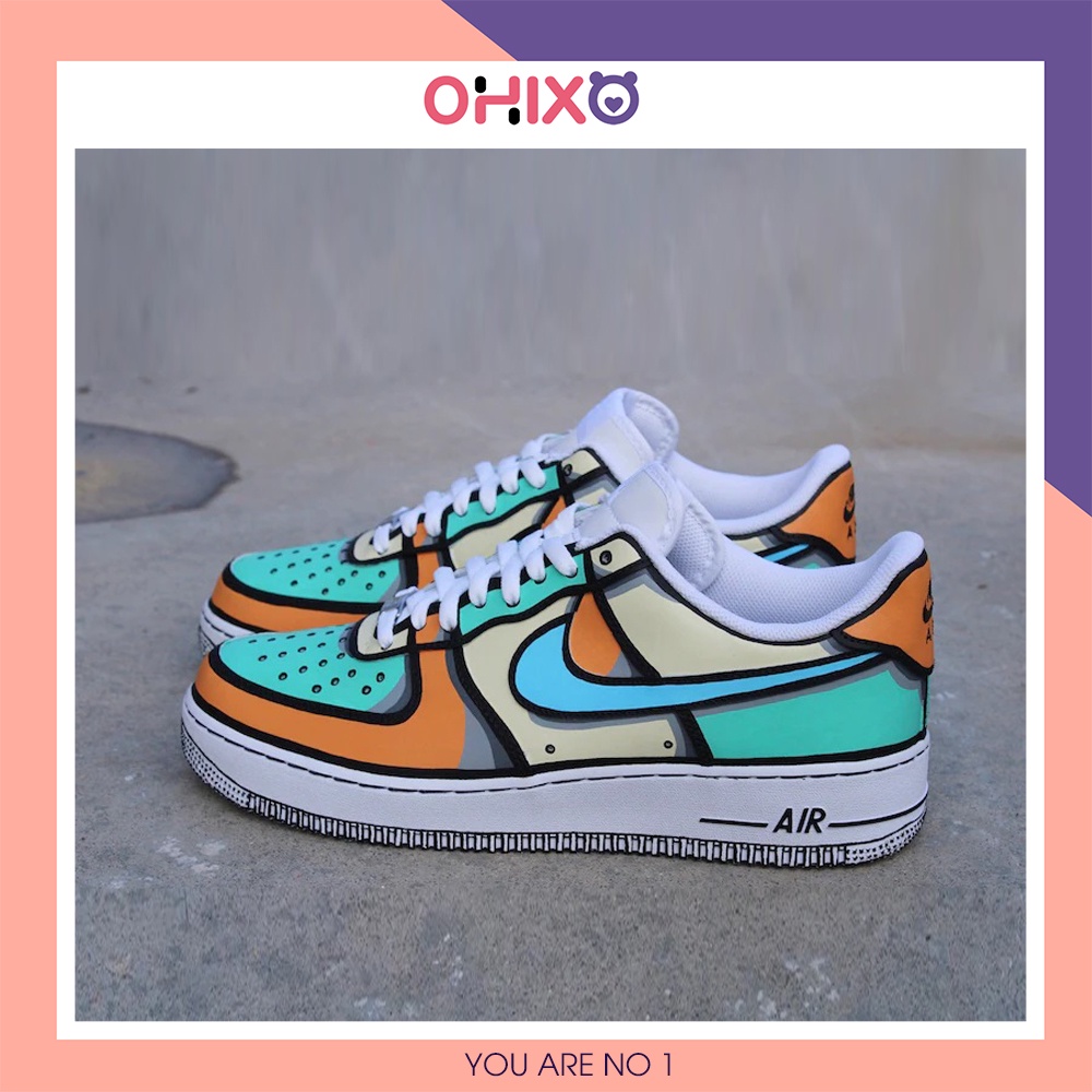 Giày Custom 𝐍𝐈𝐊𝐄 𝐀𝐈𝐑 𝐅𝐎𝐑𝐂𝐄 Thể Thao Nữ Sneaker Hàn Quốc Chất Đẹp Đế Bằng OHIXO AFC19