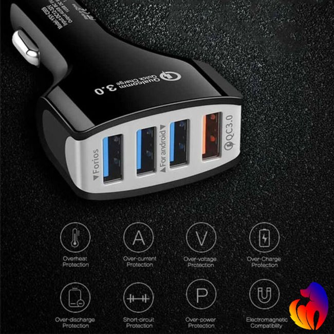 Blackhole Đế sạc dùng trong xe ô tô với 4 cổng USB 3.0 tiện dụng