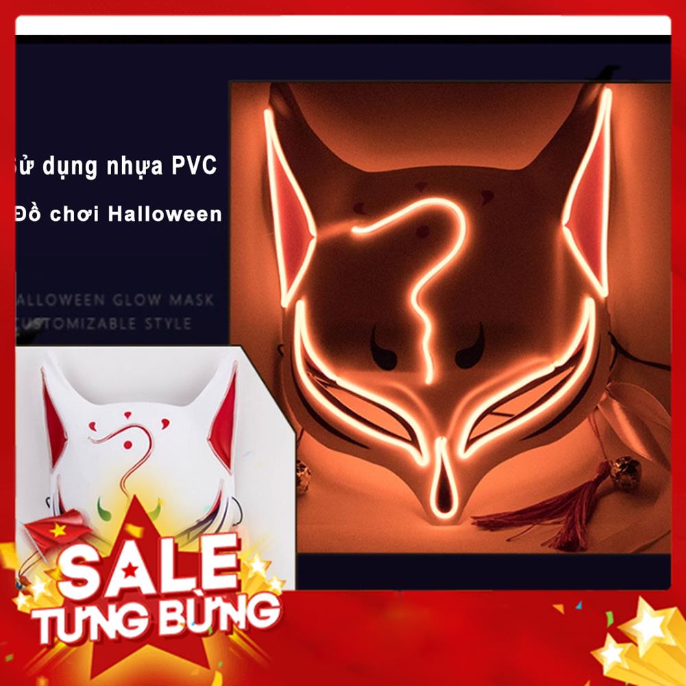 Mặt Nạ Phát Sáng Hình Cáo, Mặt Nạ Hồ Ly sử dụng pin để phát sáng đèn LED, Đồ Chơi Halloween MSP44263