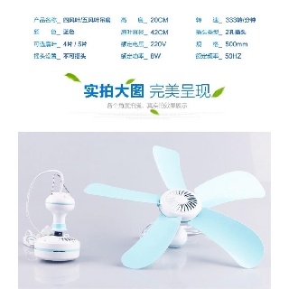 Quạt treo trần Mini 5 cánh (Trắng phối xanh)