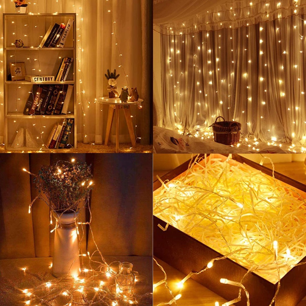 Dây Đèn LED 50 Bóng 20 Bóng Dùng Pin Chống Nước Dùng Trang Trí Giáng Sinh