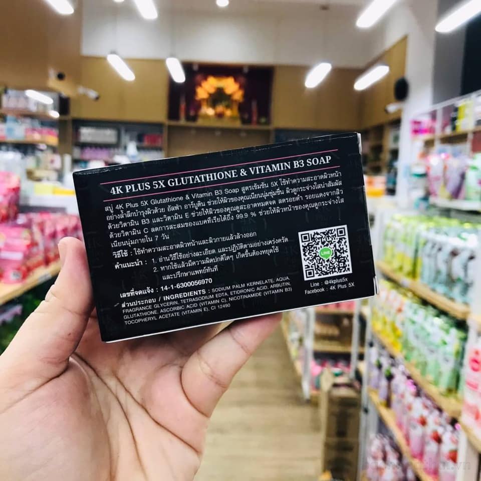 Xà phòng rửa mặt 4K Plus 5X Alpha Arbutin &amp; vıtamın B3 Soap Thái Lan