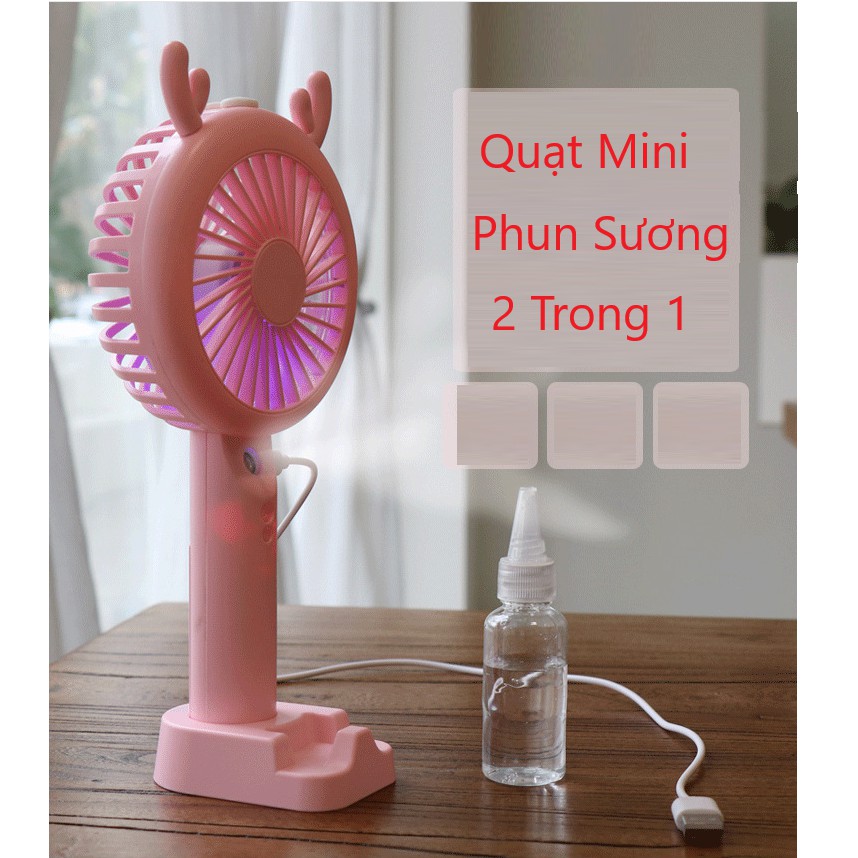 QUẠT PHUN SƯƠNG Cầm Tay Quạt Mini Tích Điện Phun Sương Hơi Nước Tạo Ẩm 1200mAh - Hàng Chuẩn | BigBuy360 - bigbuy360.vn