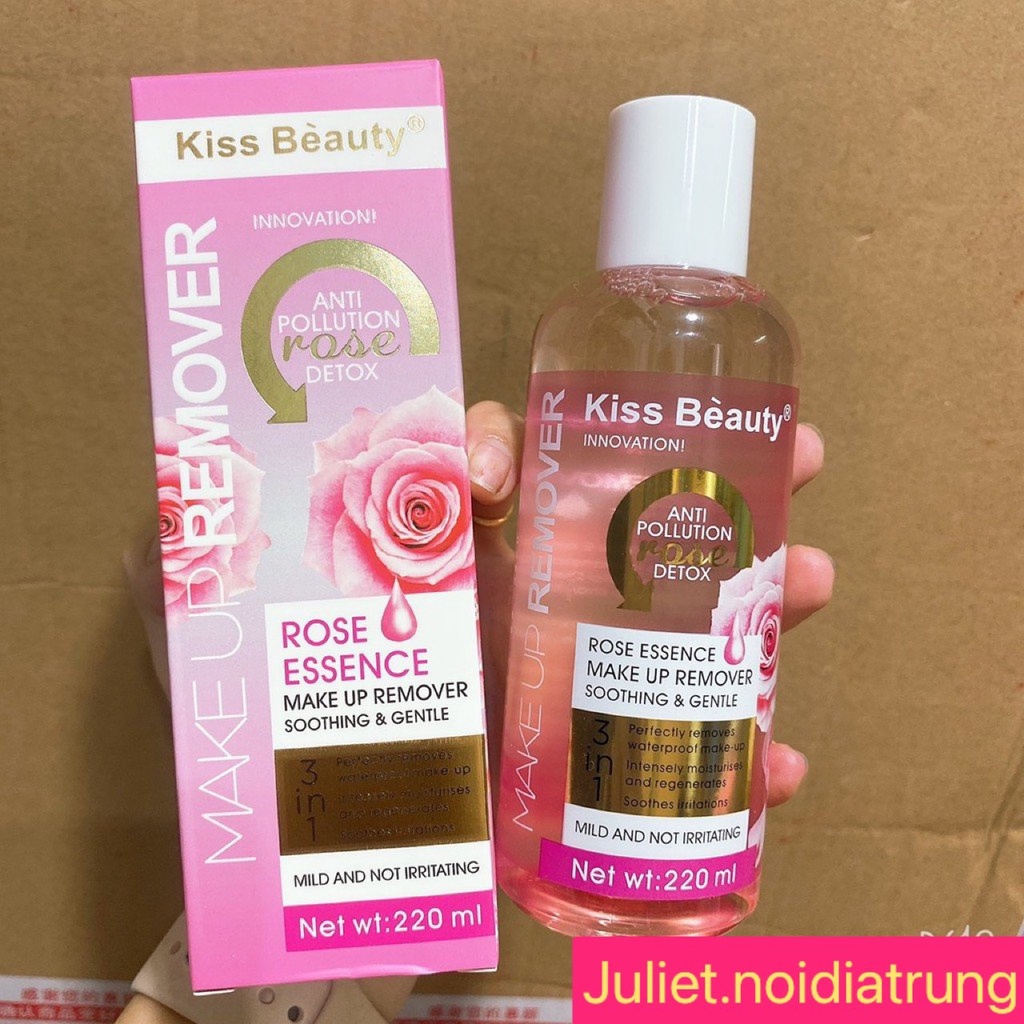 Nước tẩy trang hoa hồng kissbeauty 220ml lành tính cho da nhạy cảm