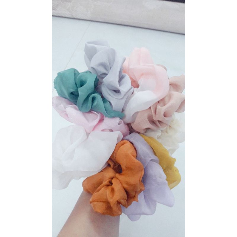 Scrunchies thun cột tóc voan dịu dàng