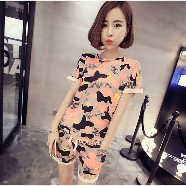 Bộ đồ thể thao nữ hoạ tiết sao da báo MS 03
