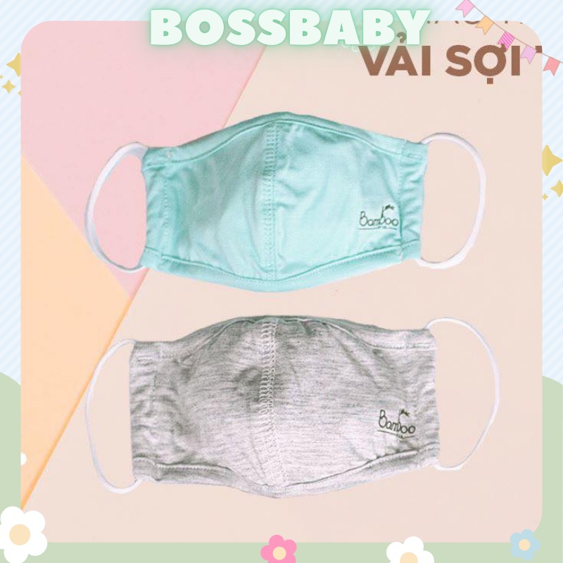 Khẩu trang sợi tre cho bé 🎀LITTLE LOVE🎀 khẩu trang 2 lớp cho bé gái và bé trai, dễ thở, an toàn, cho bé yêu từ 2m-6y
