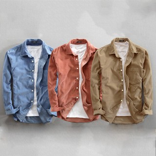 SUPER-M Áo sơ mi nam dáng baggy phong cách vintage