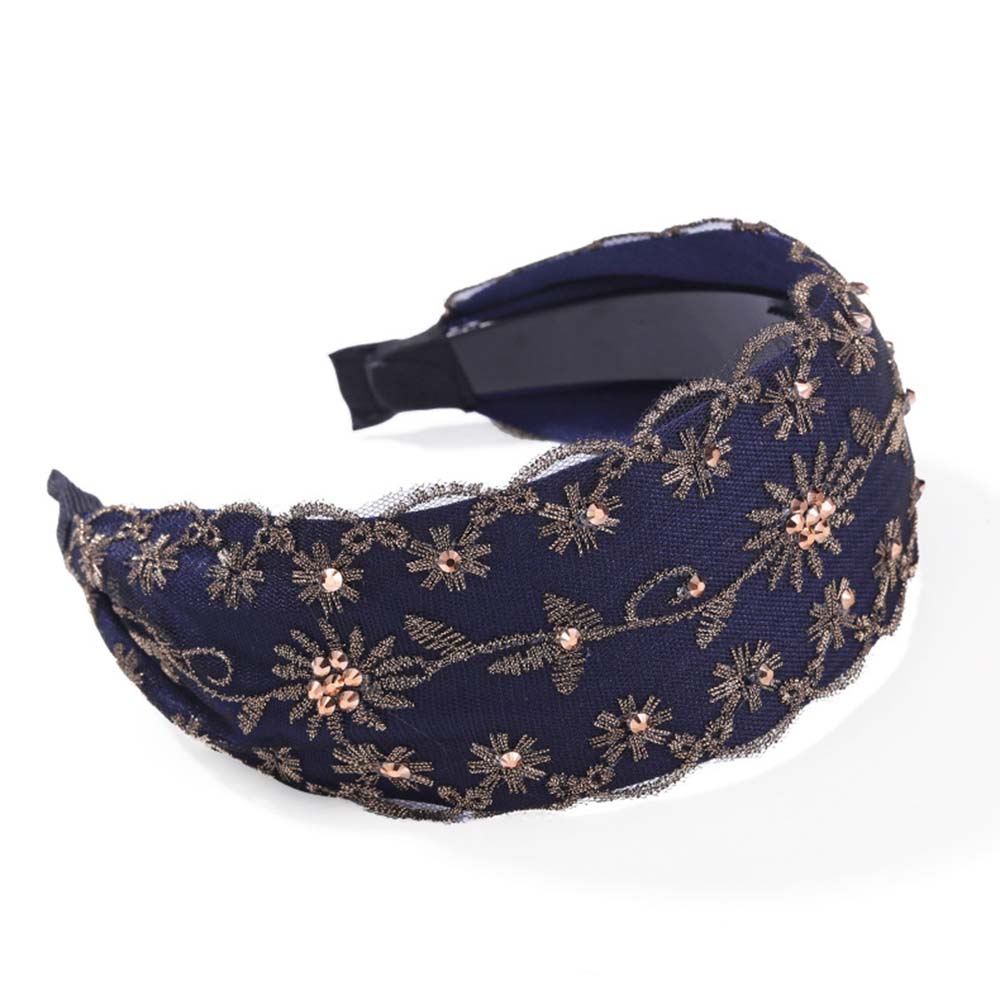 Băng đô thêu hoa phong cách retro cho nữ