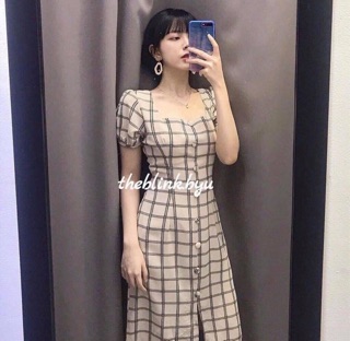 ĐẦM CARO TAY PHỒNG NÚT BỌC