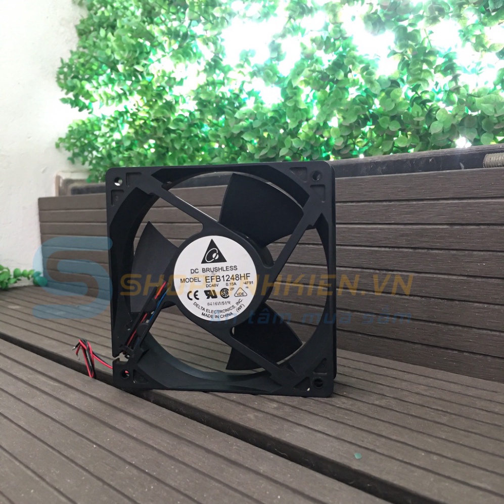 Quạt 48V quạt tản nhiệt 12x12x3.2CM cho tủ điện, fan Delta EFB1248HF DC48V 0.15A - KhoDienTu