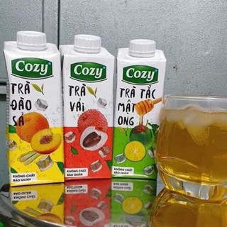 [MỚI] thùng 24 hộp Trà Tắc Mật Ong, Trà Vải, Trà Đào Đóng Hộp Cozy (24 hộp x 225ml)